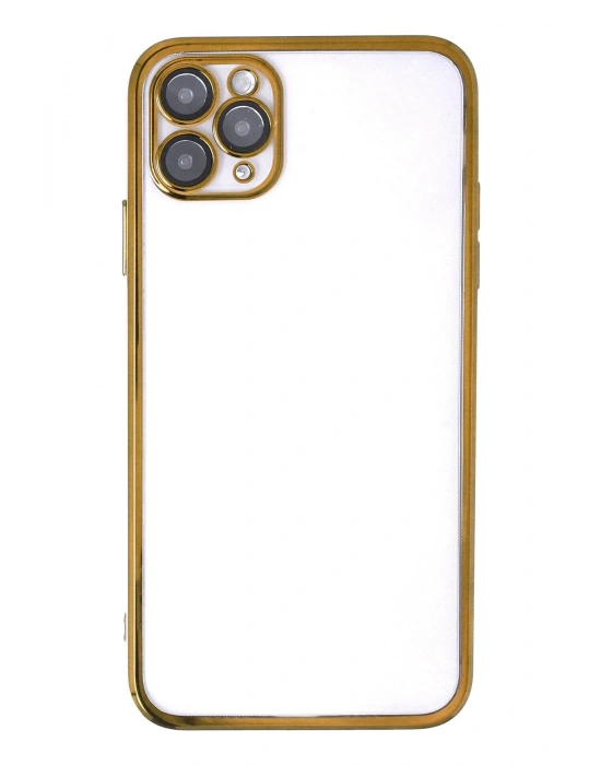 Newface iPhone 11 Pro Kılıf Razer Lensli Silikon - Gold