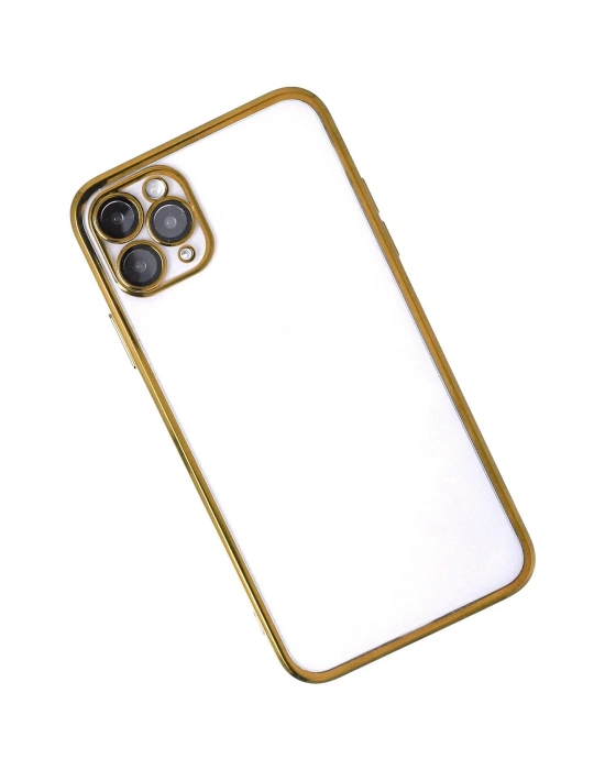 Newface iPhone 11 Pro Kılıf Razer Lensli Silikon - Gold