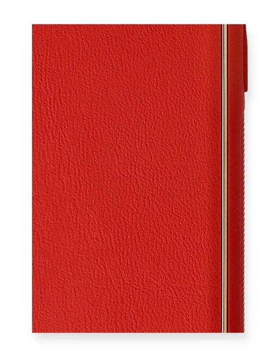 Newface iPhone 11 Pro Max Kılıf Coco Deri Silikon Kapak - Kırmızı