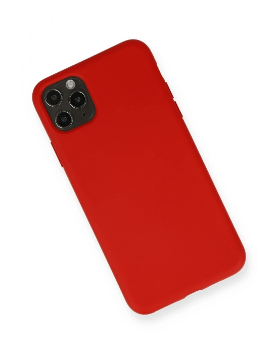 Newface iPhone 11 Pro Max Kılıf Nano içi Kadife Silikon - Kırmızı