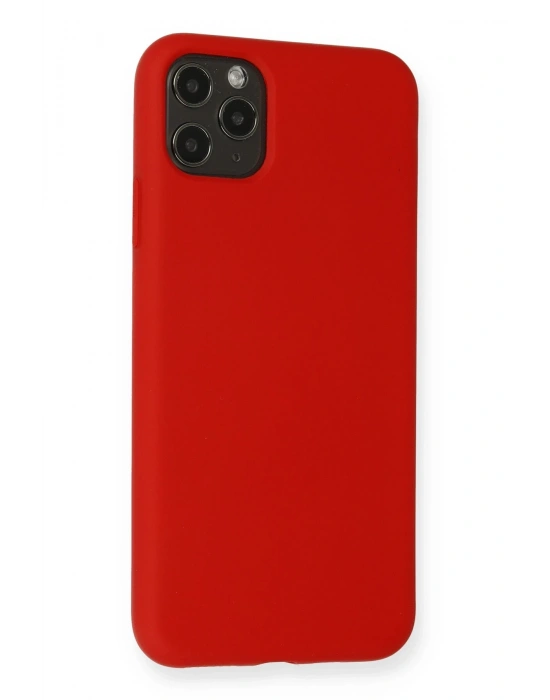Newface iPhone 11 Pro Max Kılıf Nano içi Kadife Silikon - Kırmızı