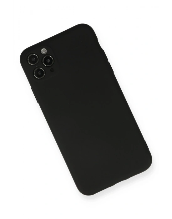 Newface iPhone 11 Pro Max Kılıf Nano içi Kadife Silikon - Siyah