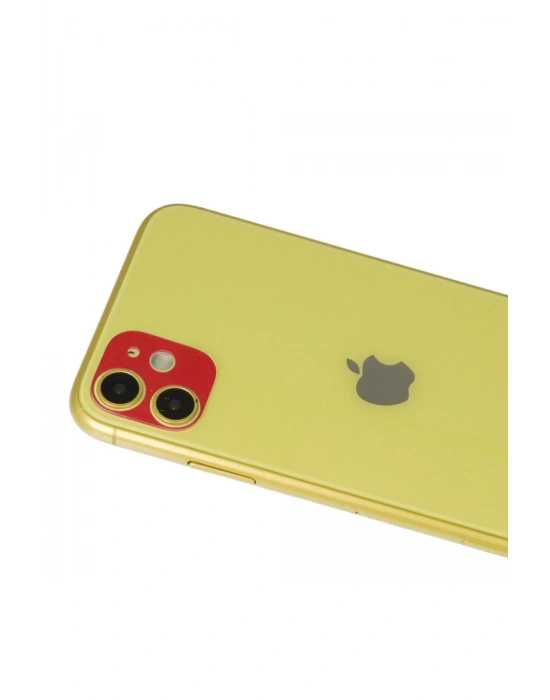 Newface iPhone 11 Rainbow Kamera Lens Koruma Cam - Kırmızı