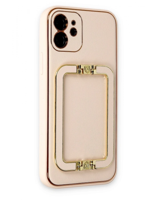 Newface iPhone 12 Kılıf Coco Elit Kapak - Gold