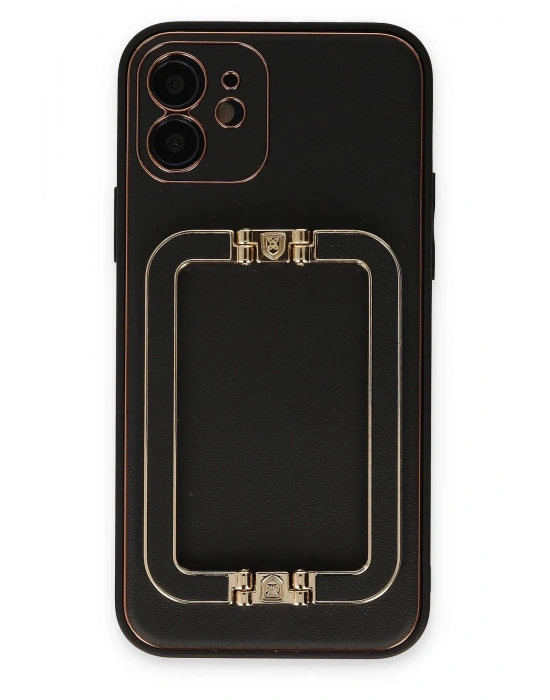 Newface iPhone 12 Kılıf Coco Elit Kapak - Siyah