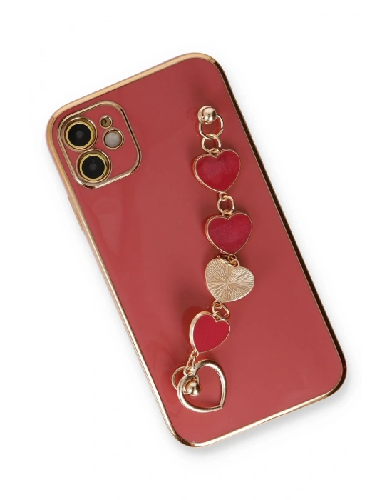 Newface iPhone 12 Kılıf Esila Silikon - Kırmızı