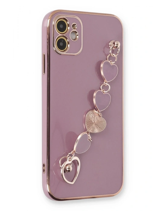 Newface iPhone 12 Kılıf Esila Silikon - Mor