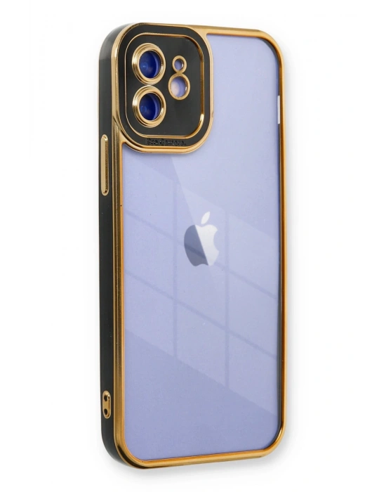 Newface iPhone 12 Kılıf Liva Lens Silikon - Siyah