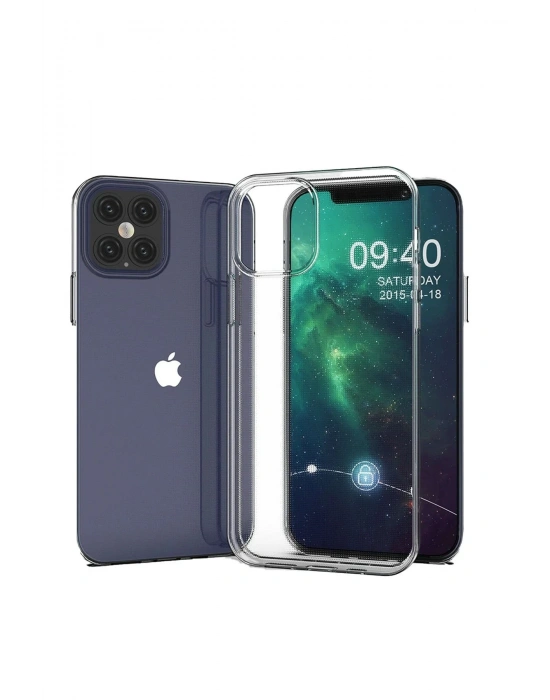 Newface iPhone 12 Kılıf Lüx Şeffaf Silikon