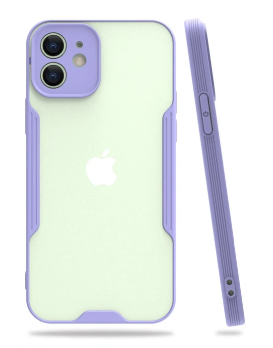 Newface iPhone 12 Kılıf Platin Silikon - Lila