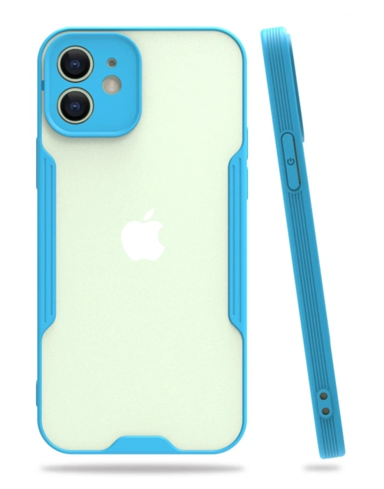 Newface iPhone 12 Kılıf Platin Silikon - Mavi