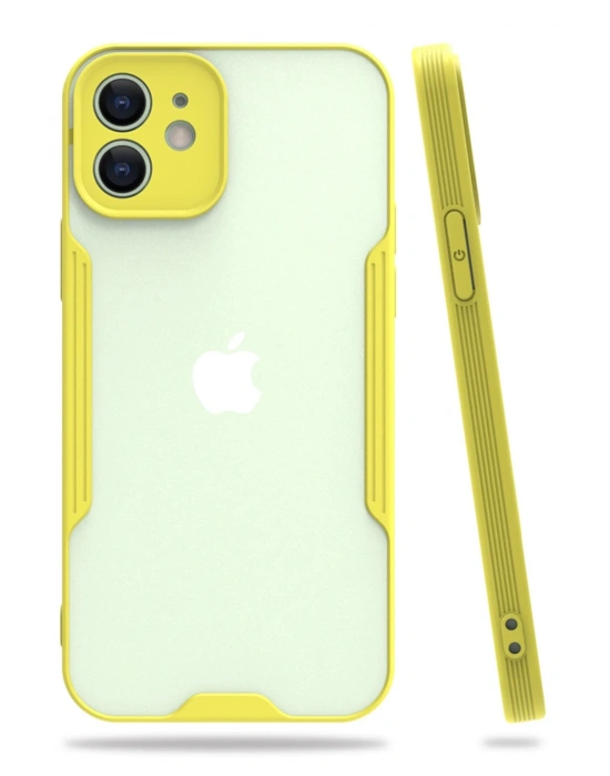 Newface iPhone 12 Kılıf Platin Silikon - Sarı