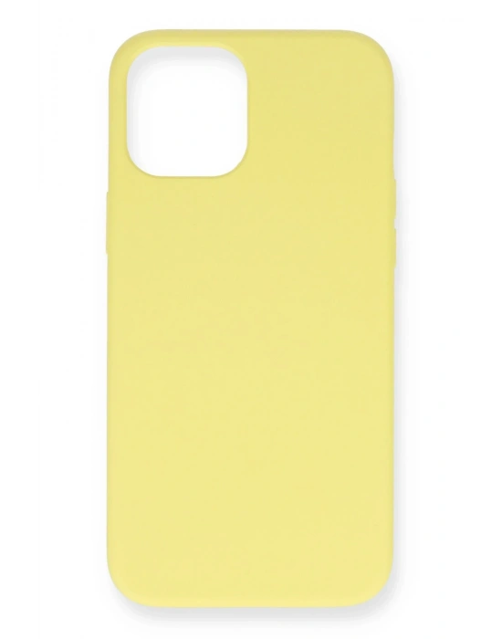 Newface iPhone 12 Mini Kılıf Nano içi Kadife Silikon - Sarı