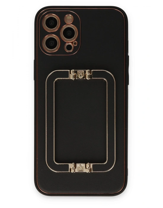 Newface iPhone 12 Pro Kılıf Coco Elit Kapak - Siyah