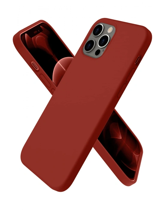 Newface iPhone 12 Pro Kılıf First Silikon - Bordo