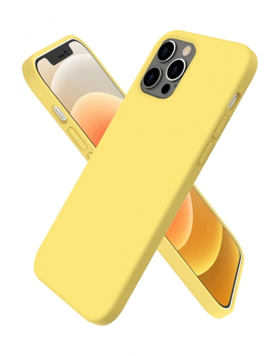 Newface iPhone 12 Pro Kılıf First Silikon - Sarı