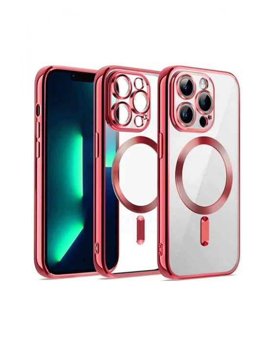 Newface iPhone 12 Pro Kılıf Kross Magneticsafe Kapak - Kırmızı