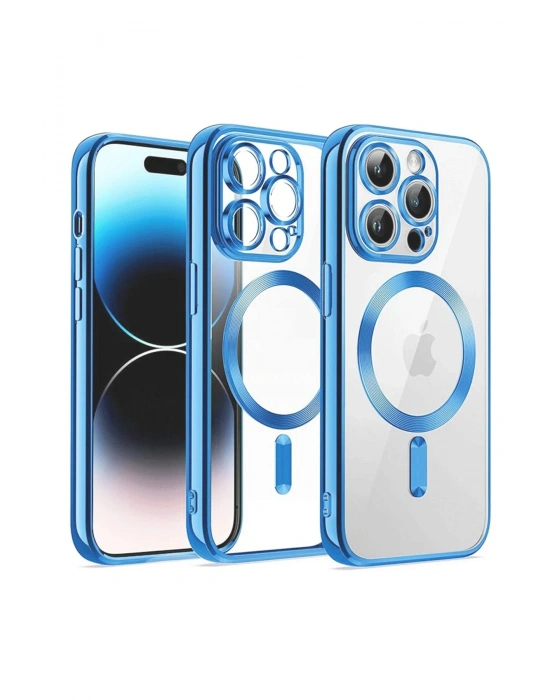 Newface iPhone 12 Pro Kılıf Kross Magneticsafe Kapak - Sierra Blue