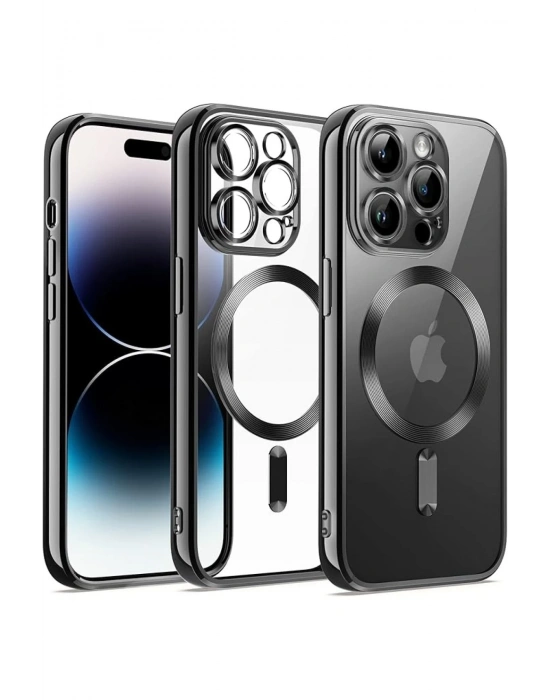 Newface iPhone 12 Pro Kılıf Kross Magneticsafe Kapak - Siyah