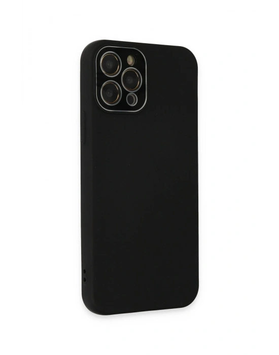 Newface iPhone 12 Pro Kılıf Lansman Glass Kapak - Siyah