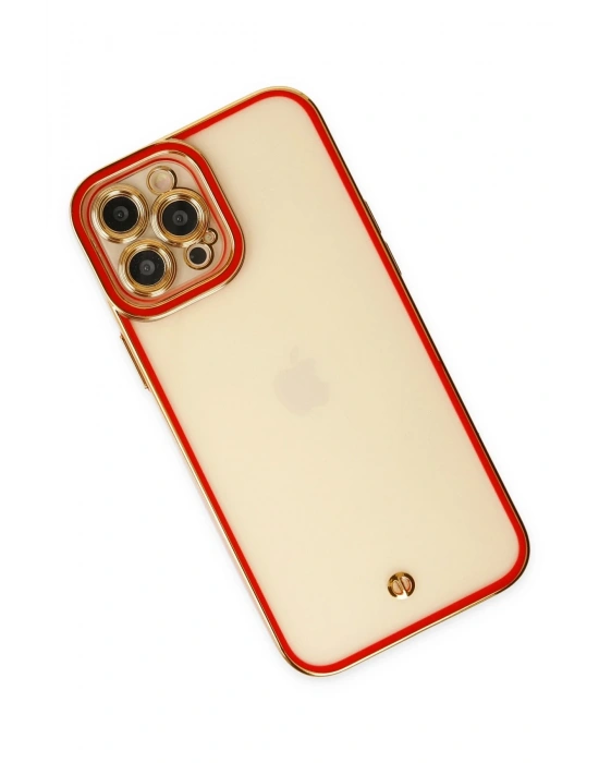 Newface iPhone 12 Pro Kılıf Liva Lens Silikon - Kırmızı