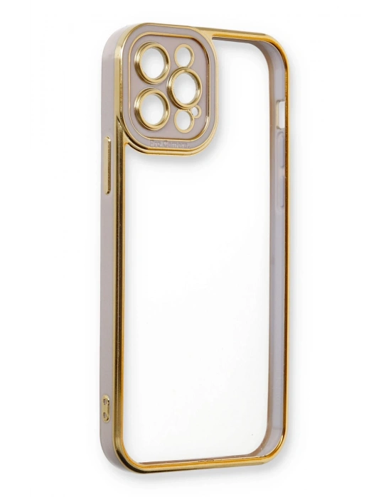 Newface iPhone 12 Pro Kılıf Liva Lens Silikon - Lila