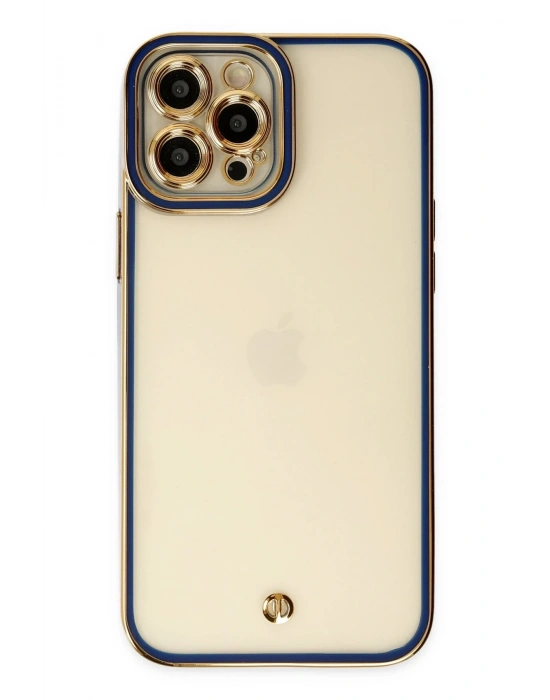 Newface iPhone 12 Pro Kılıf Liva Lens Silikon - Mavi