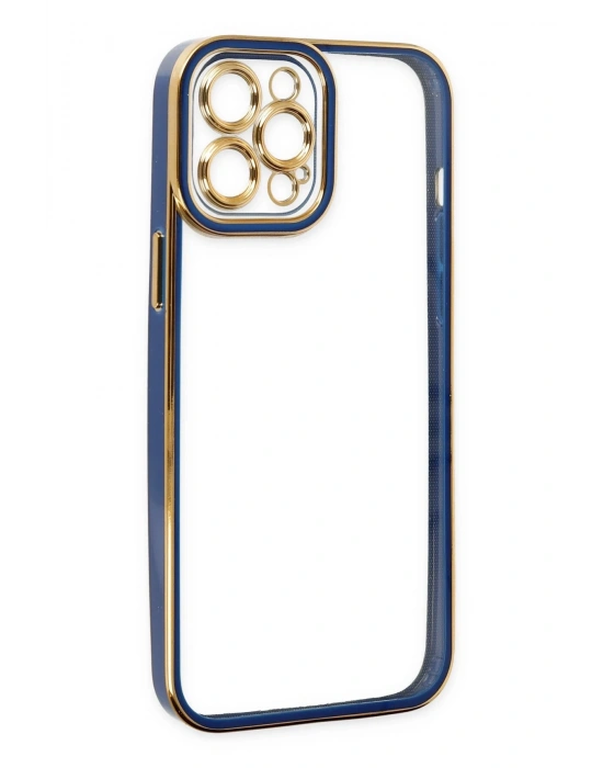 Newface iPhone 12 Pro Kılıf Liva Lens Silikon - Mavi