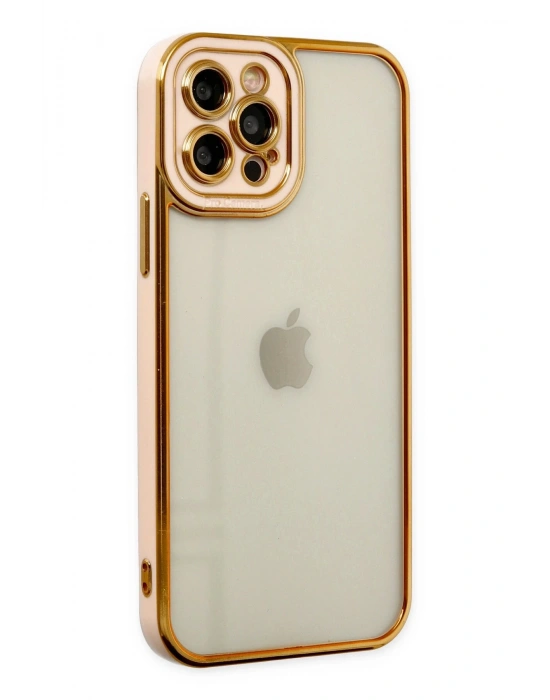 Newface iPhone 12 Pro Kılıf Liva Lens Silikon - Rose