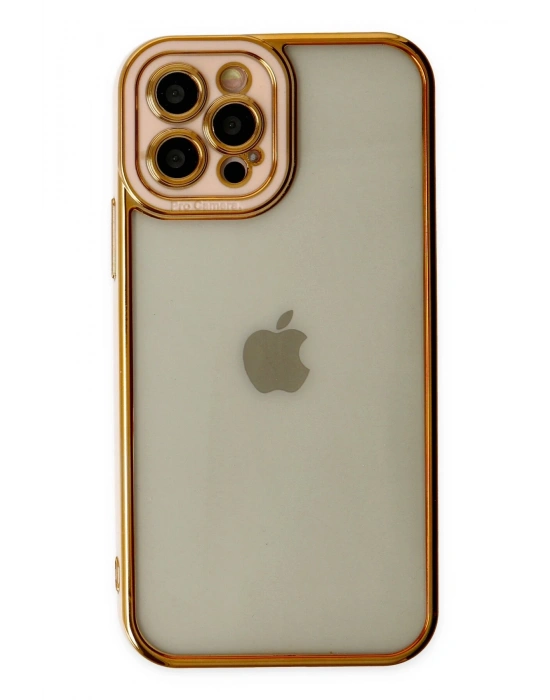 Newface iPhone 12 Pro Kılıf Liva Lens Silikon - Rose