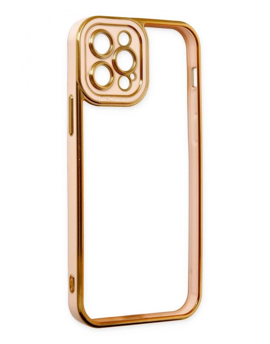 Newface iPhone 12 Pro Kılıf Liva Lens Silikon - Rose