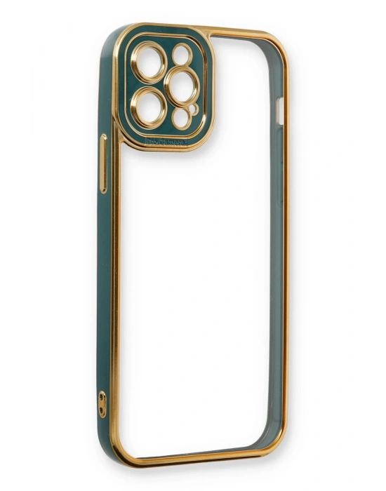 Newface iPhone 12 Pro Kılıf Liva Lens Silikon - Yeşil