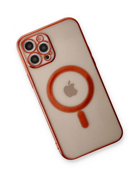 Newface iPhone 12 Pro Kılıf Magneticsafe Lazer Silikon - Kırmızı