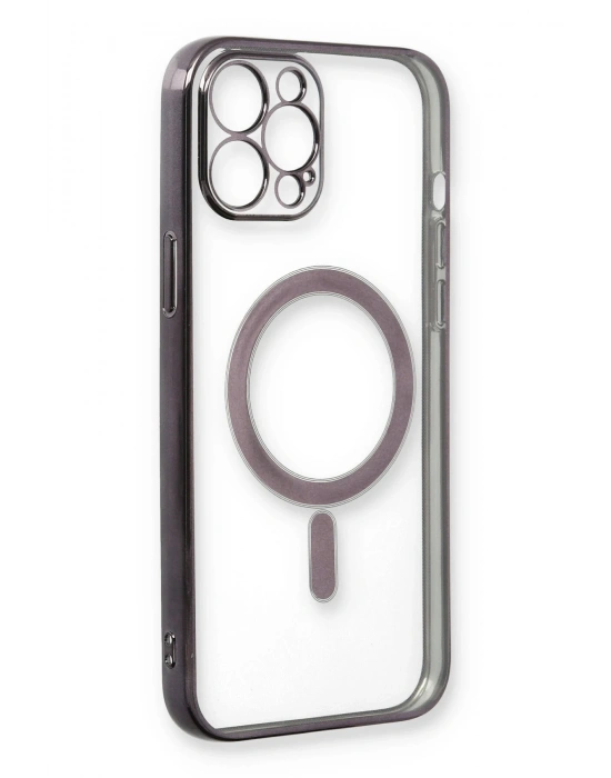 Newface iPhone 12 Pro Kılıf Magneticsafe Lazer Silikon - Siyah