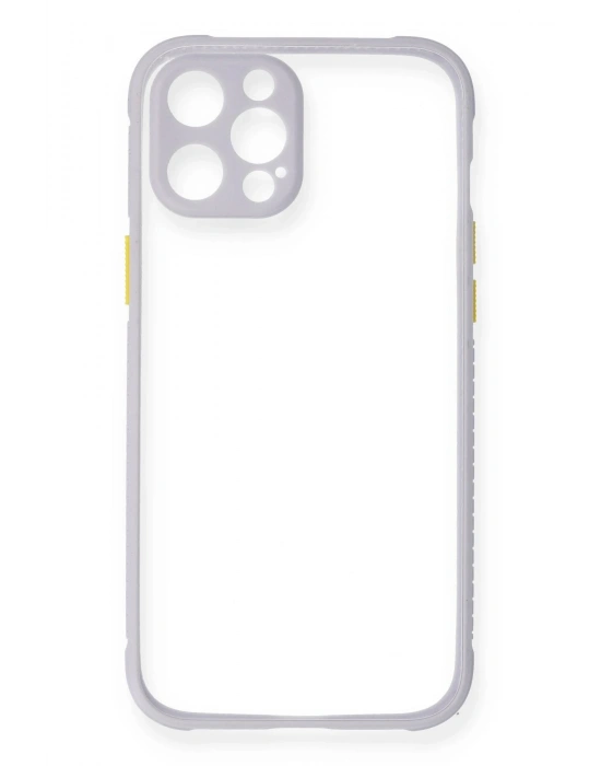 Newface iPhone 12 Pro Kılıf Miami Şeffaf Silikon - Lila