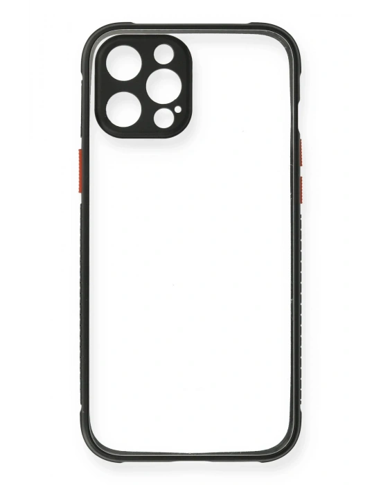 Newface iPhone 12 Pro Kılıf Miami Şeffaf Silikon - Siyah