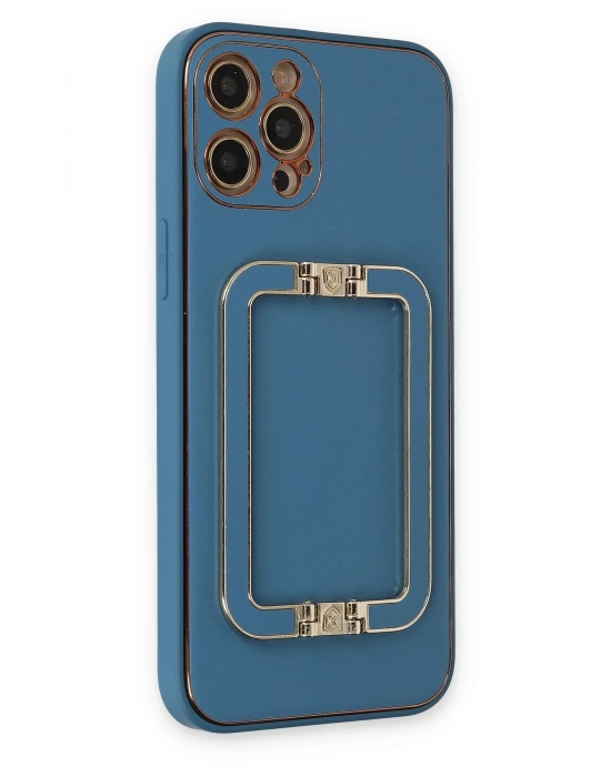 Newface iPhone 12 Pro Max Kılıf Coco Elit Kapak - Mavi