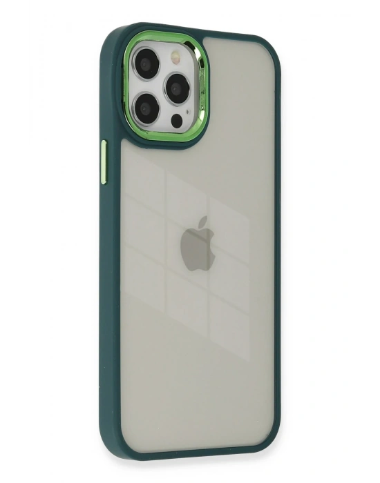 Newface iPhone 12 Pro Max Kılıf Dora Kapak - Haki Yeşil