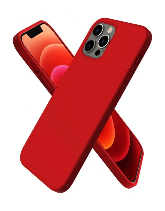 Newface iPhone 12 Pro Max Kılıf First Silikon - Koyu Kırmızı