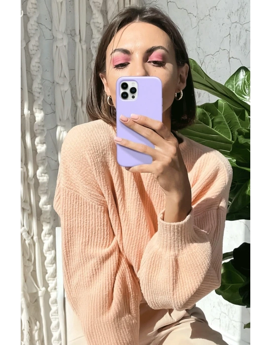 Newface iPhone 12 Pro Max Kılıf First Silikon - Lila