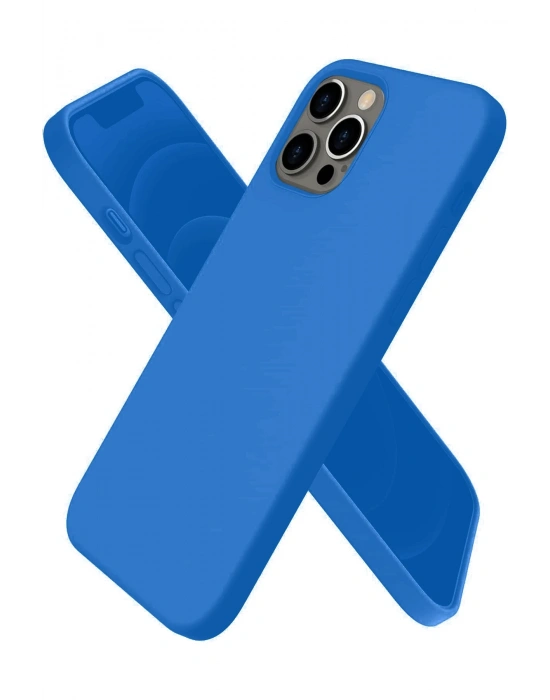 Newface iPhone 12 Pro Max Kılıf First Silikon - Mavi