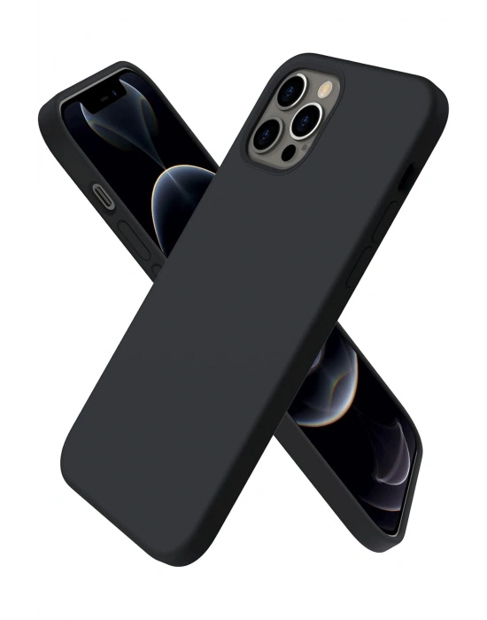 Newface iPhone 12 Pro Max Kılıf First Silikon - Siyah