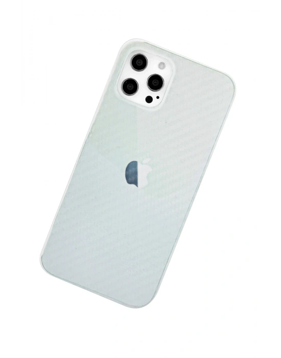 Newface iPhone 12 Pro Max Kılıf Karbon PP Silikon - Şeffaf