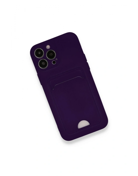 Newface iPhone 12 Pro Max Kılıf Kelvin Kartvizitli Silikon - Derin Mor