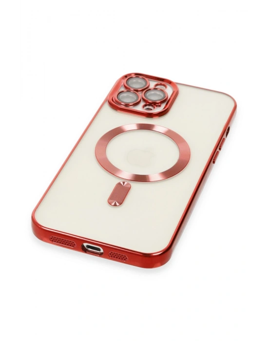 Newface iPhone 12 Pro Max Kılıf Kross Magneticsafe Kapak - Kırmızı