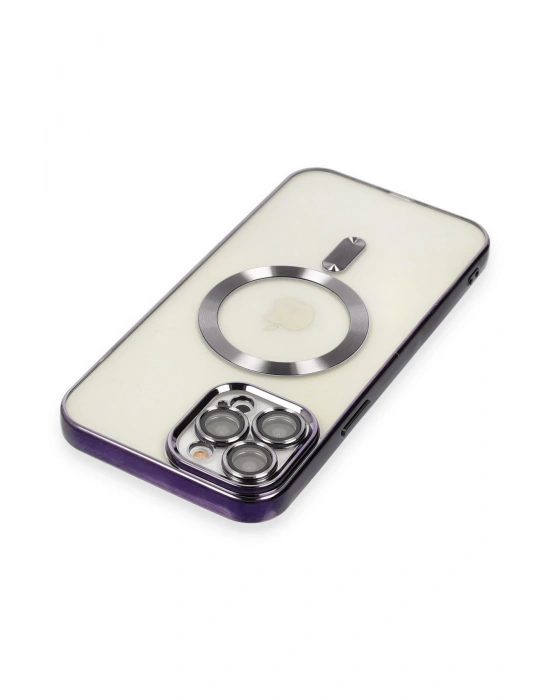 Newface iPhone 12 Pro Max Kılıf Kross Magneticsafe Kapak - Mor