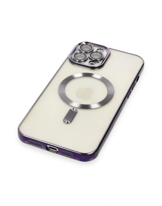 Newface iPhone 12 Pro Max Kılıf Kross Magneticsafe Kapak - Mor