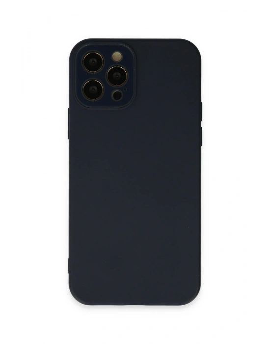 Newface iPhone 12 Pro Max Kılıf Lansman Glass Kapak - Lacivert