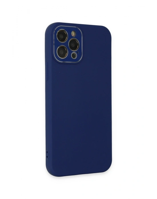 Newface iPhone 12 Pro Max Kılıf Lansman Glass Kapak - Sky Blue