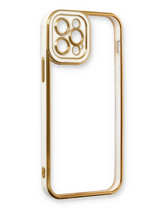 Newface iPhone 12 Pro Max Kılıf Liva Lens Silikon - Beyaz